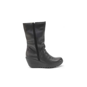 FlyLondon side zip leather boots wedge heel.  Gortex
